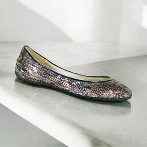 Jimmy Choo Metallic Sequin Ballet Flats Size 36